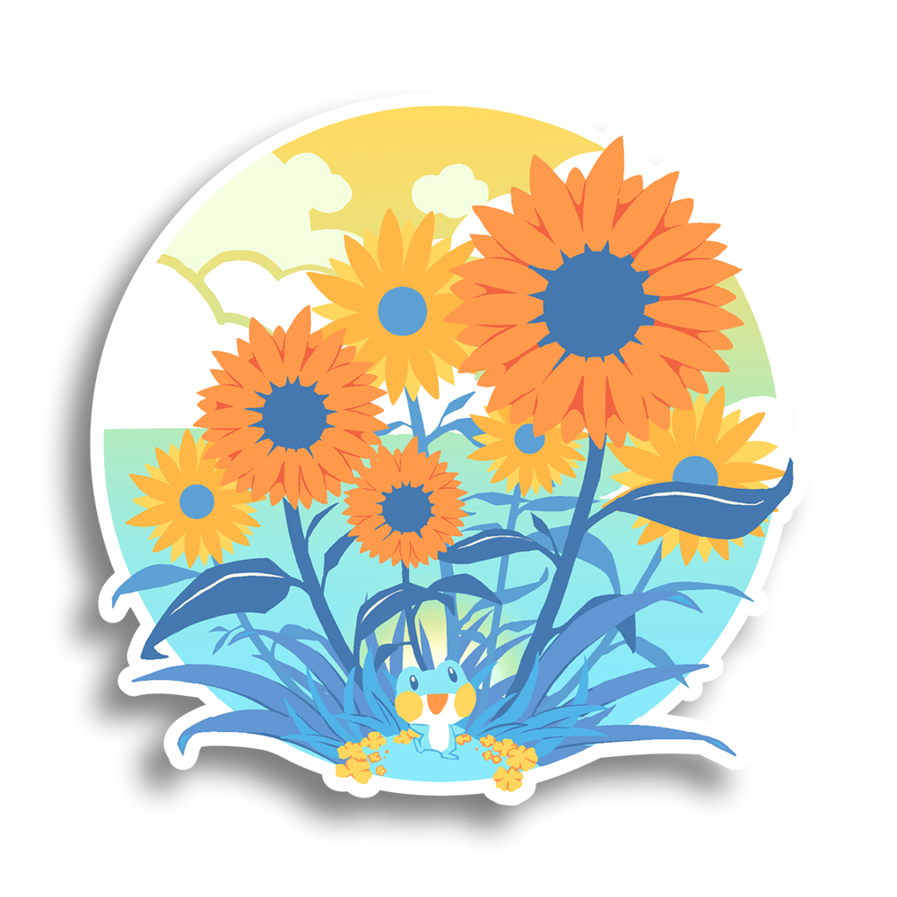 Mangohcake | Frog and Flowers - Sticker